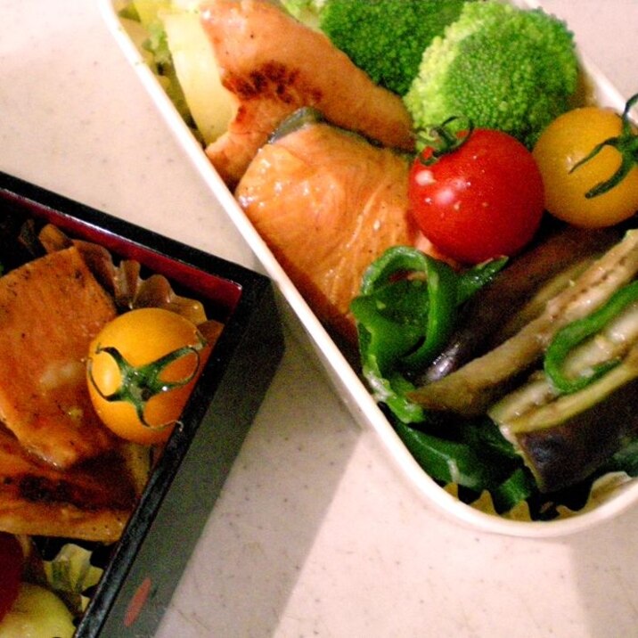 つけ焼きサーモンのお弁当 レシピ 作り方 By ぺんぎんがまま 楽天レシピ